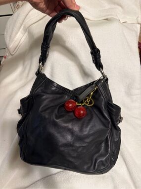 Coach slouchy Parker Black Leather Hobo Handbag ! #13412p